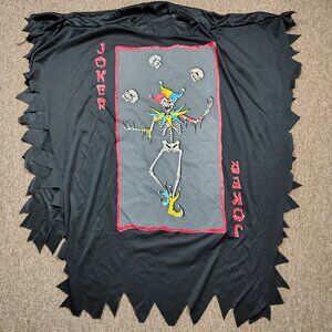 Vintage RUBIES COSTUME CO Cape Black JOKER Juggling Skeleton Graphic Distressed
